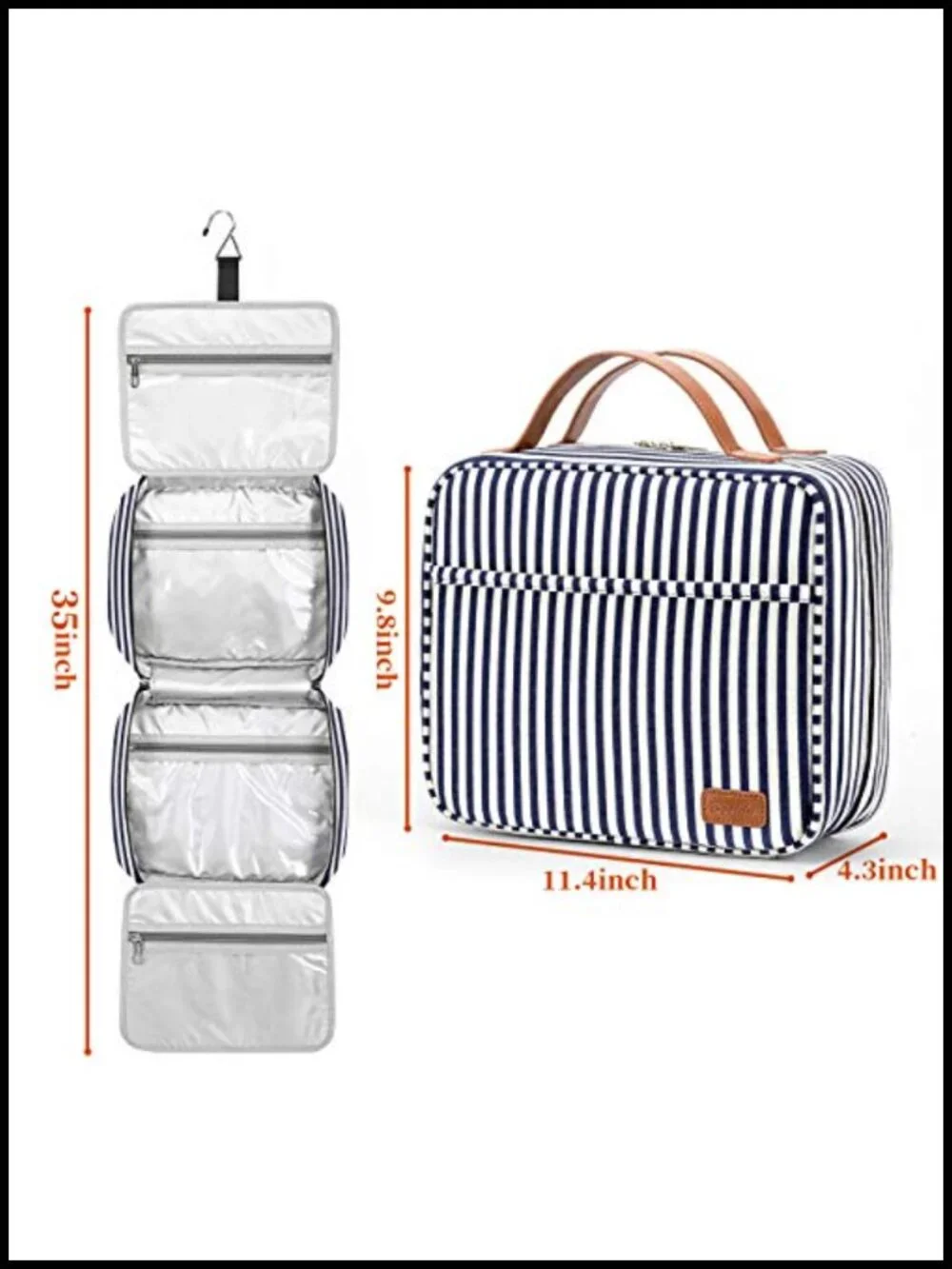 Large Capacity Hanging Travel Toiletry Bag with 4 Compartments & Hook